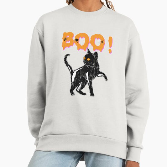 Boo! Black Cat Halloween Holiday T shirt Sweatshirt