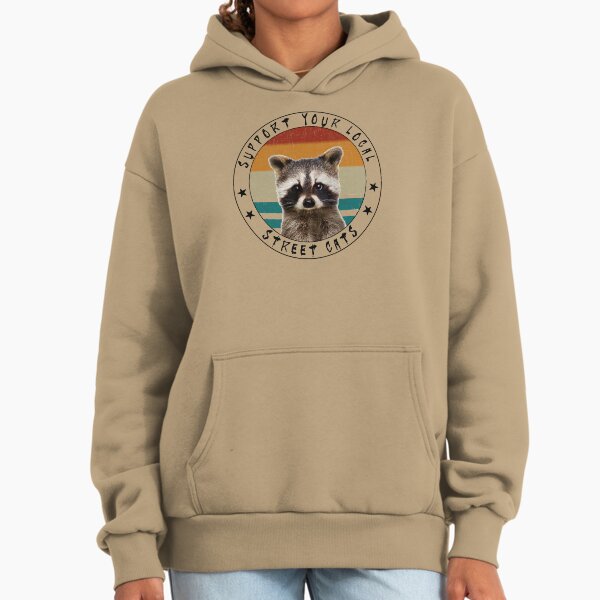 Support Your Local Street Cats Vintage Baby Raccoon Hoodie