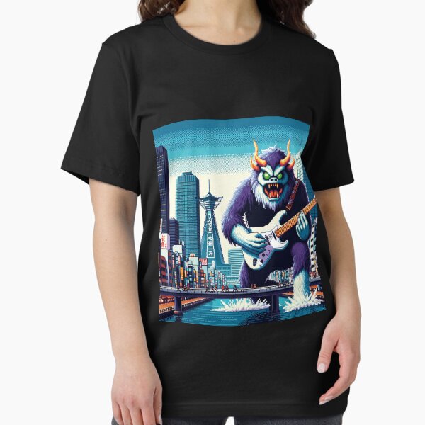 Guitar Monster Tour at Osaka, japan : Funny Music AI Art Retro Games Style T-Shirt