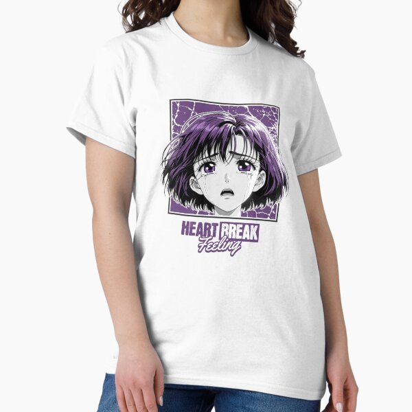 Retro Heartbreak Anime Girl Sad Aesthetic T-Shirt