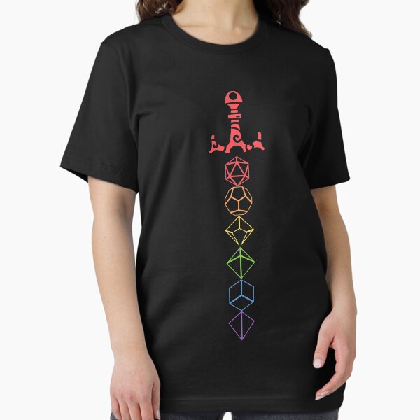 Rainbow Dice Sword Tabletop RPG Gaming T-Shirt