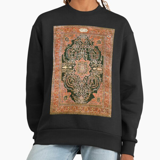 Antique Floral Persian Carpet Pattern Print Sweatshirt