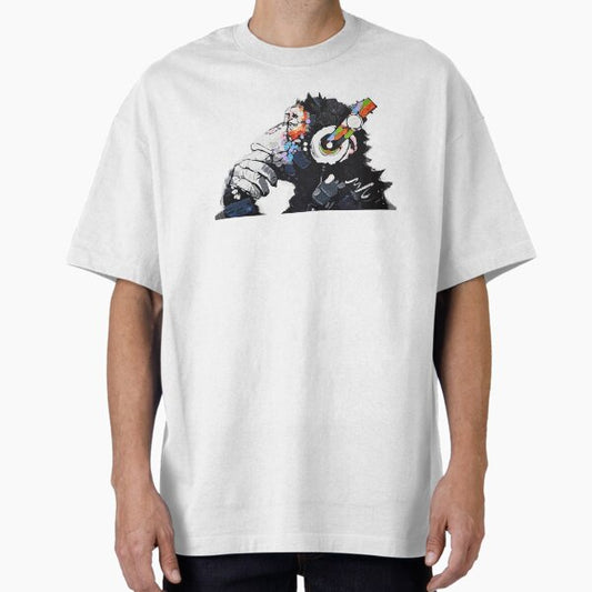 Banksy Funky Monkey DJ headphones graffiti street art T-Shirt