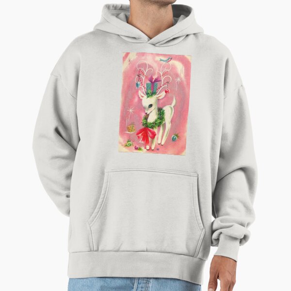 Pink Reindeer Vintage Hoodie