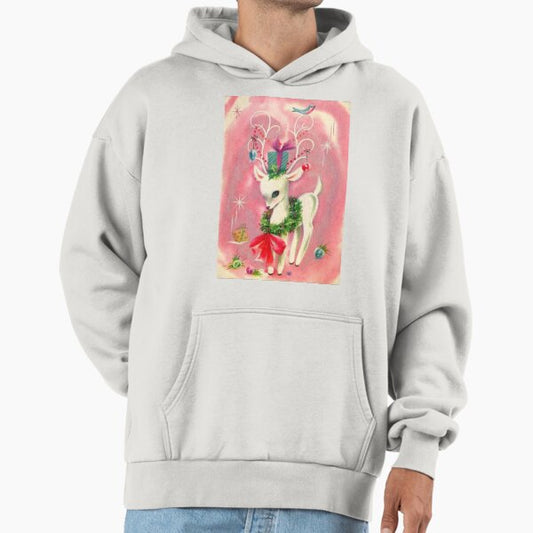 Pink Reindeer Vintage Hoodie