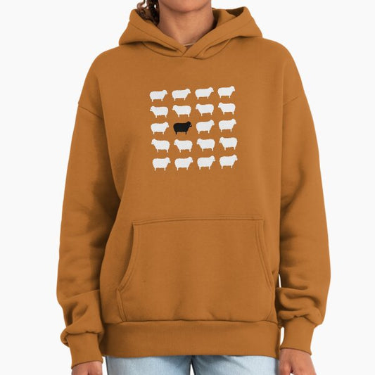 Black Sheep Sweater Pattern Hoodie