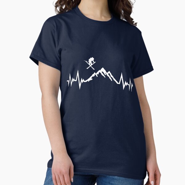 Ski and mountain - skiing pulse heartbeat T-Shirt