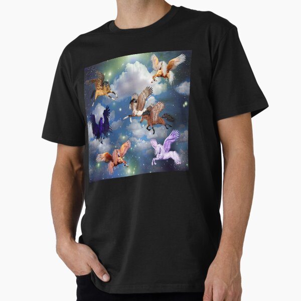 Flying Pegasus Herd In The Sky Legendary Animals Premium T-Shirt