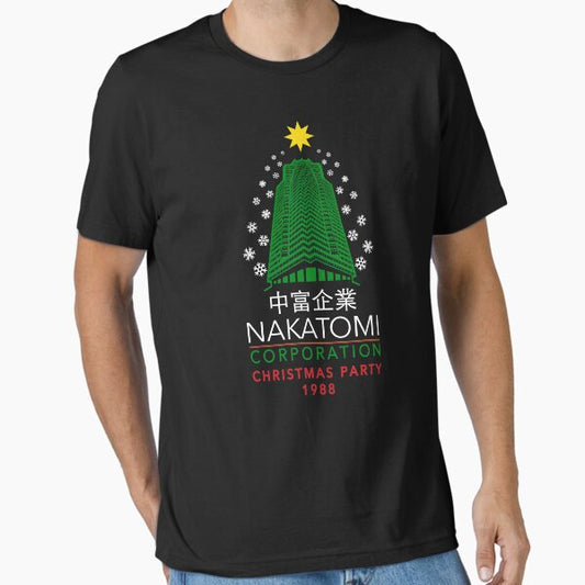 Nakatomi Corporation Christmas Party Snowflake Tower T-Shirt