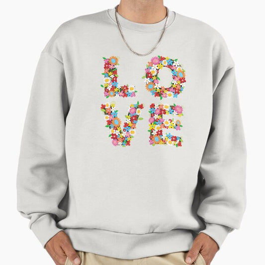 LOVE Spring Flowers in Red © fatfatin Sweatshirt