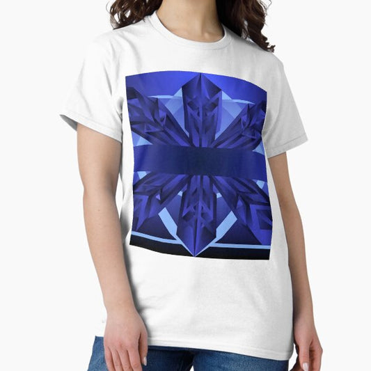 Futuristic Blue Geometric T-Shirt