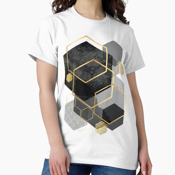 Black and Gold Geometric T-Shirt