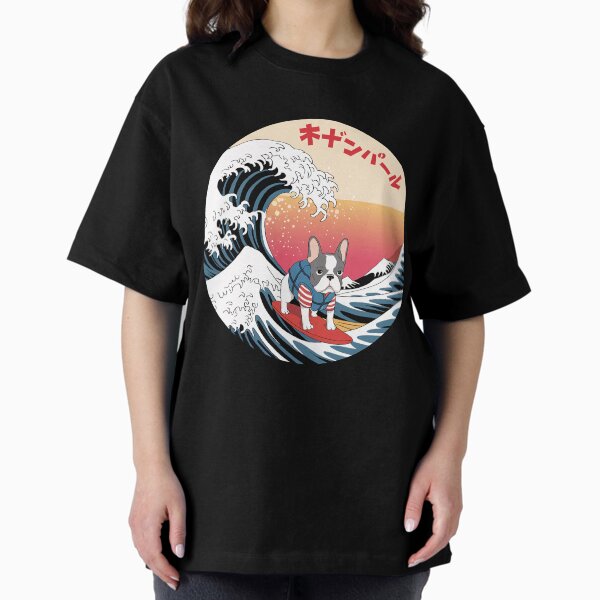 Funny French Bulldog Japanese Kanagawa Wave T-Shirt