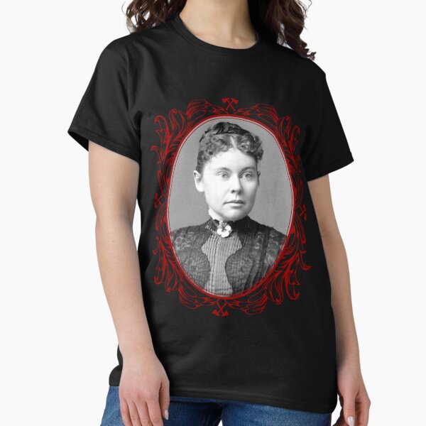 Lizzie Borden Pansy Brooch Portrait Red & Black (no text) T-Shirt