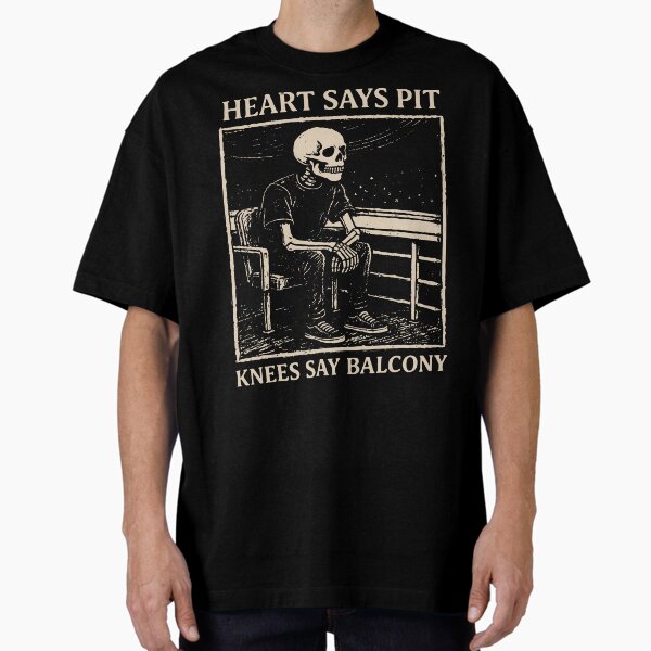 Heart Says Pit Knees Say Balcony Retro Vintage T-Shirt