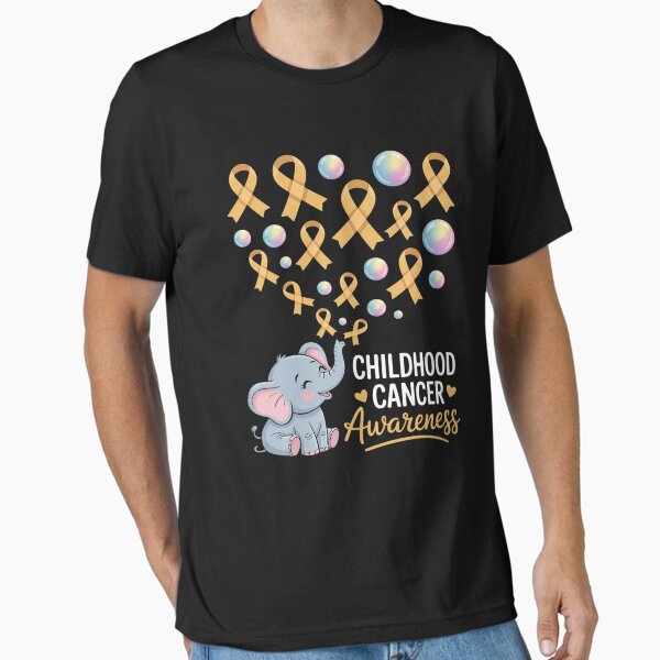 Cute Elephant Gold Balloons Childhood Cancer Awareness Month T-Shirt