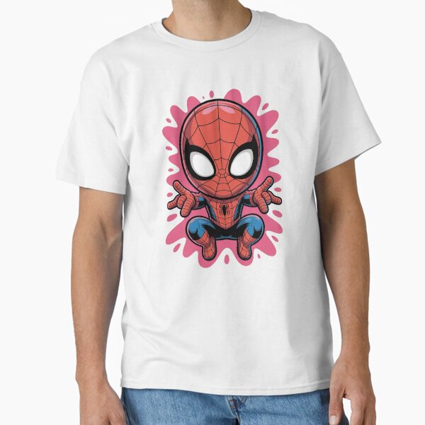 Neon Drip Spider Hero – Cute Kawaii Street Art Style T-Shirt