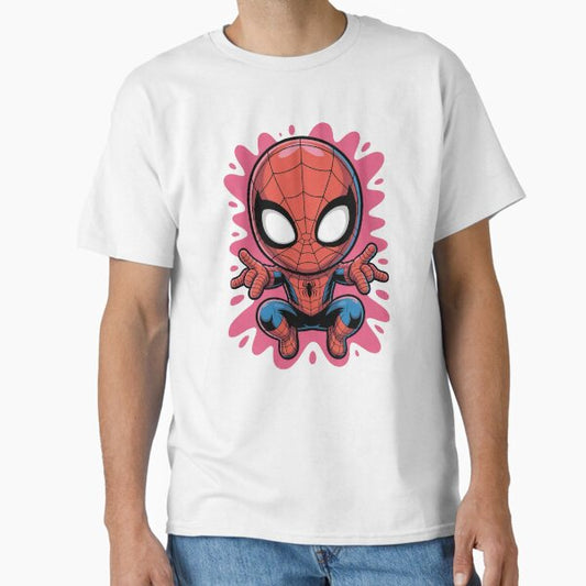 Neon Drip Spider Hero – Cute Kawaii Street Art Style T-Shirt