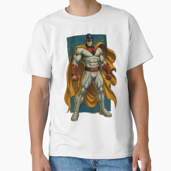 Space Ghost Retro Superhero Poster – Classic Cartoon Hero Illustration T-Shirt