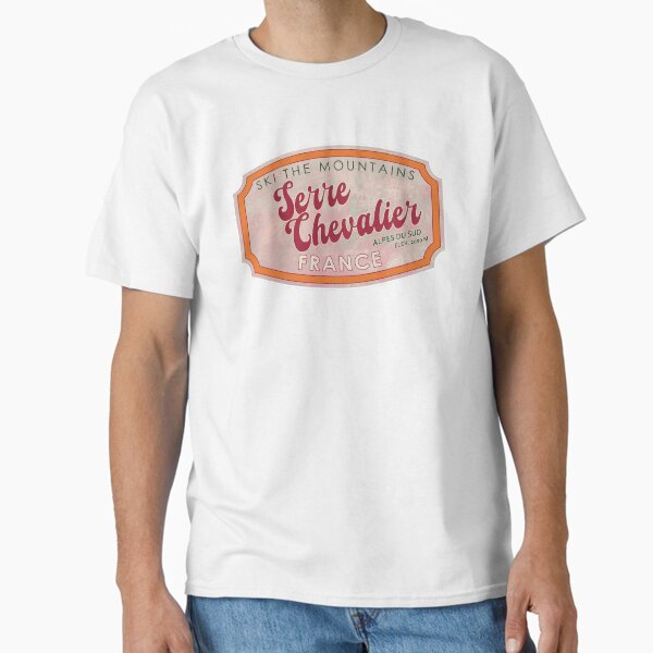 Serre Chevalier, France, Alpes du Sud, Ski, textured skiing badge T-Shirt