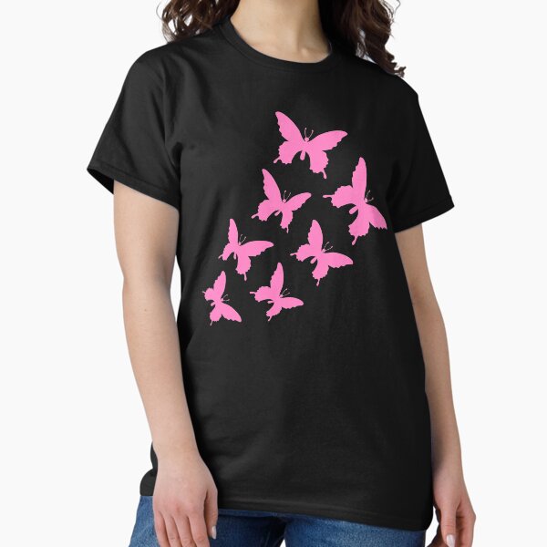 Pink Ulysses Butterfly Pattern T-Shirt