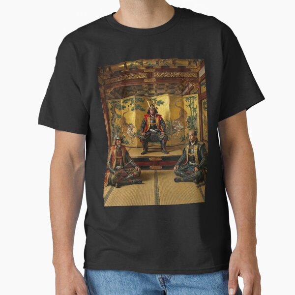 The Three Unifiers of Japan – Ieyasu, Nobunaga & Hideyoshi (Edo Gold Screen Poster) T-Shirt
