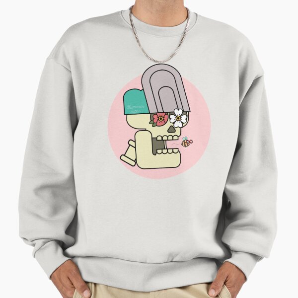 Sunny / funny skeleton with flowers and bumblebee Sweatshirt