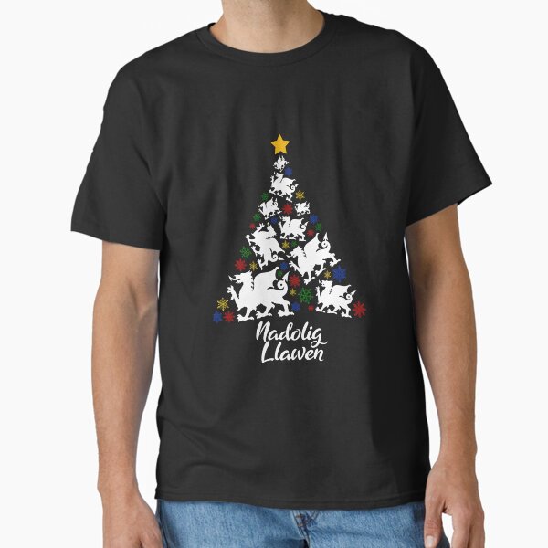 Nadolig Llawen Welsh Dragon Christmas Tree Costume T-Shirt