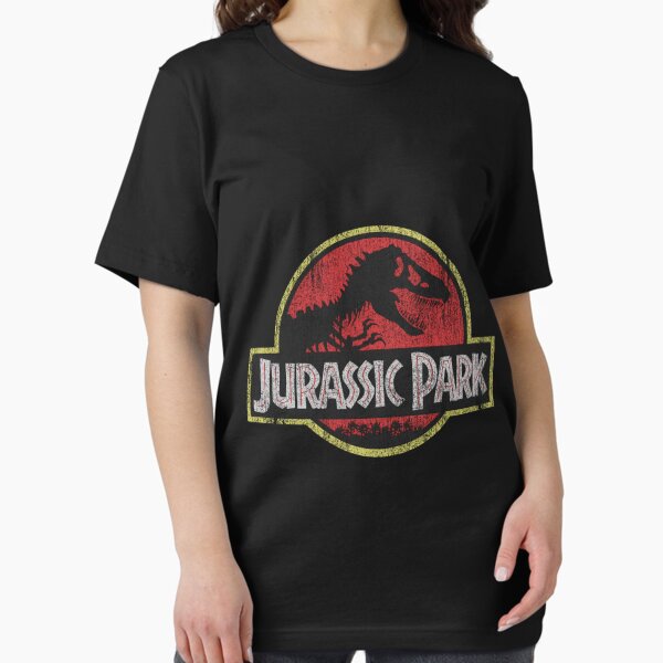 Jurassic Park Classic Retro Red Distressed Logo T-Shirt