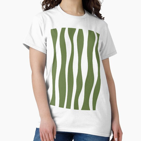 Green wave pattern T-Shirt