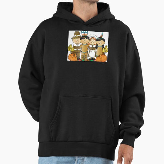 Thanksgiving Family Pilgrims and Indians T-Shirt, Hoodie and Sweatshirt Hoodie