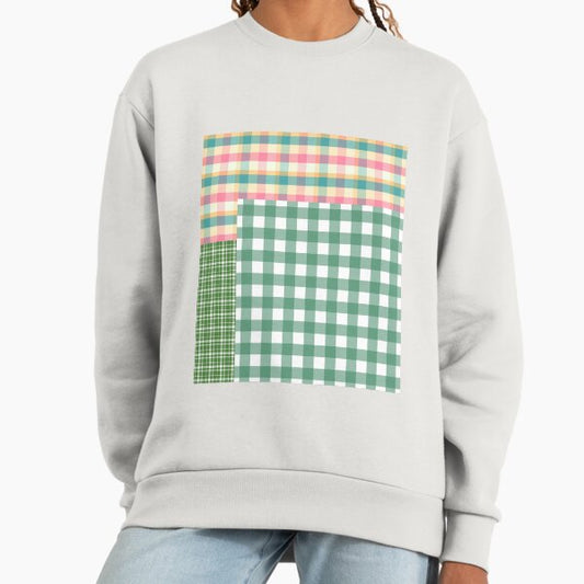 Mixed Gingham Patterns Sweatshirt