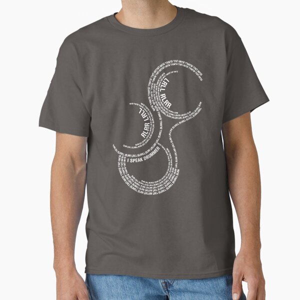 I Speak Drummer - Paradiddle Drum Rudiment RLRR LRLL Pattern (white text) T-Shirt