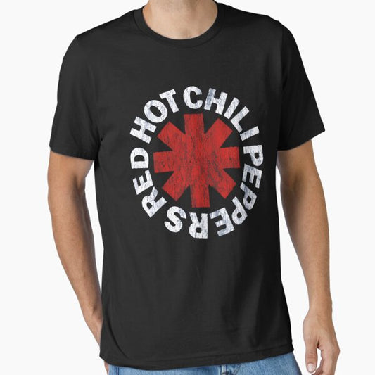 Black Hot Peppers Rock Band Graphic New T-Shirt