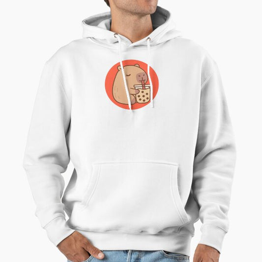 Chibi Capybara Drinking Boba Tea Hoodie