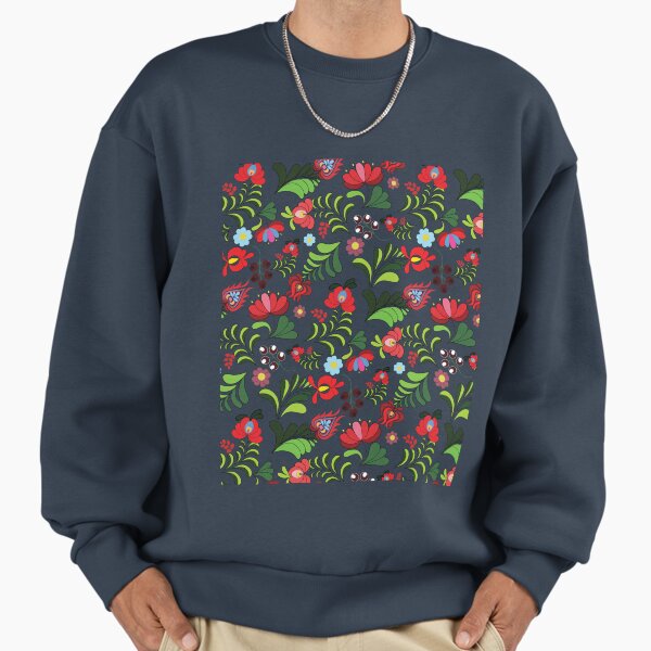 Hungarian Matyo Embroidery Pattern Sweatshirt