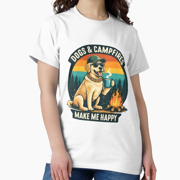 Dogs and Campfire Vintage T-Shirt T-Shirt