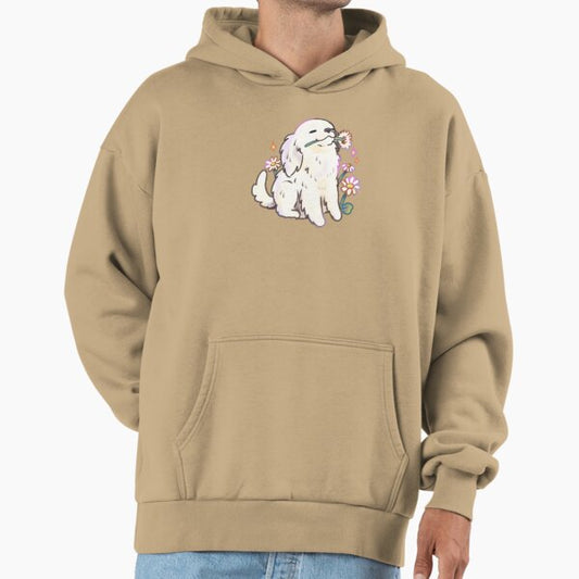 White Chihuahua holding flower Hoodie