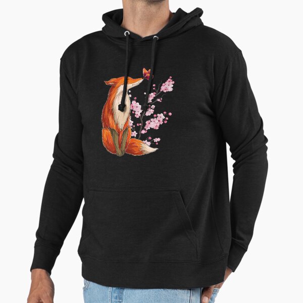 Japanese Fox Cherry blossom Flower sakura trees Kawaii Hoodie