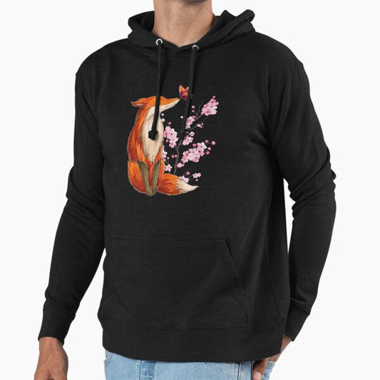 Japanese Fox Cherry blossom Flower sakura trees Kawaii Hoodie