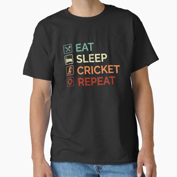 Eat Sleep Cricket Repeat Sports Cricket Team Player T-Shirt