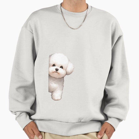 Peeking Bichon Frise - Black Sweatshirt