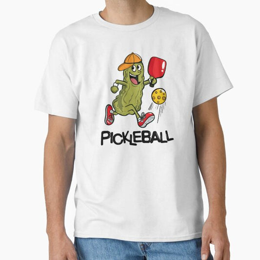 Funny Pickle Playing Pickleball T-Shirt