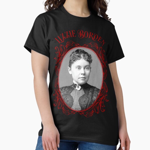 Lizzie Borden Pansy Brooch Portrait Red & Black T-Shirt