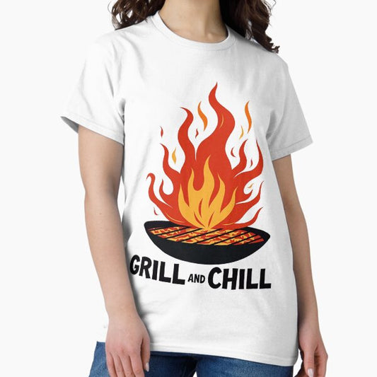 Grill and Chill BBQ Funny Summer Barbecue T-Shirt T-Shirt