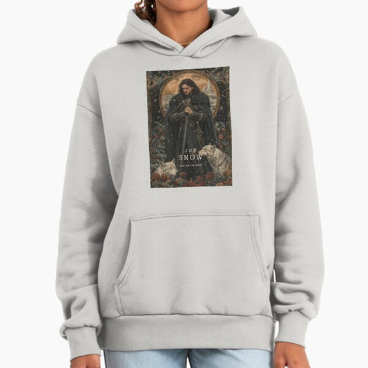Jon Snow Illustration "The White Wolf" - The White Wolf Hoodie