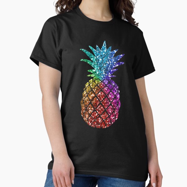 Rainbow Pineapple Print T-Shirt
