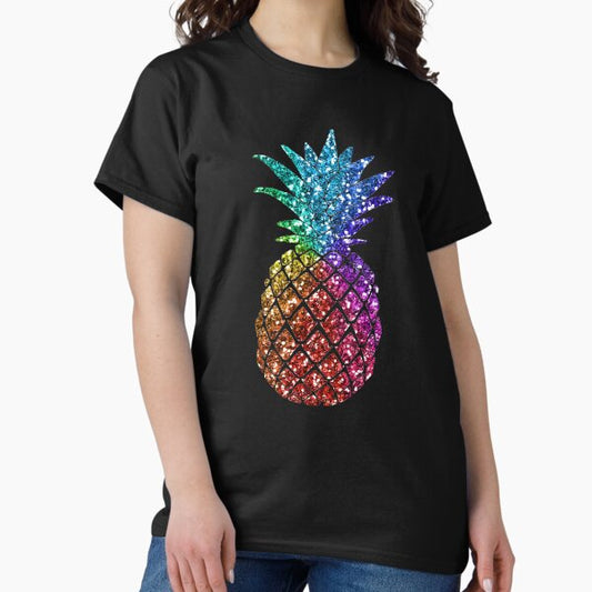 Rainbow Pineapple Print T-Shirt
