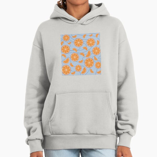 Summer Orange Slice Pattern Print Hoodie