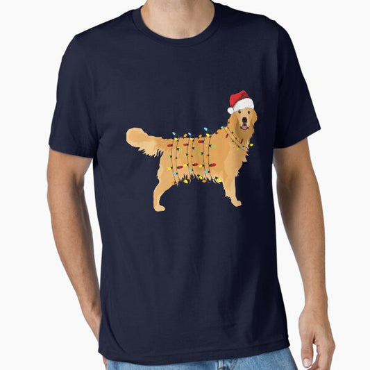 Golden Retriever Holiday Christmas Light T-Shirt